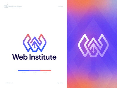 web institute logo best logo design best logo designer brand branding coloful logo conceptual logo creative logo devignedge letter w logo logo logo design logo design trend 2021 logo ideas logotype modern logo vibrant logo w and pen logo w logo design w mark