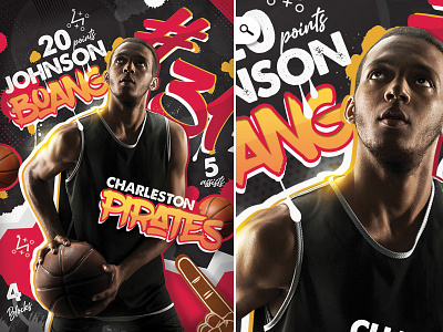Basketball Player Record Flyer amateur ball basketball event flyer game match match up night player print pro record sport stats sheet template themed