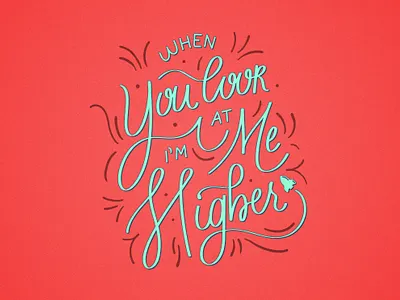 Higher graphic handlettering handwriting illustration lettering letters logo red