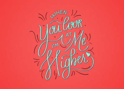 Higher graphic handlettering handwriting illustration lettering letters logo red