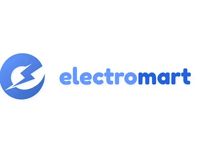 Electromart Logo app blue branding design graphic design icon illustrator logo vector wordmark