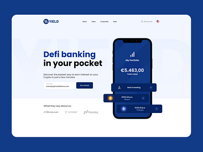 DeFi Crypto Currency - Yield App bitcoin blockchain crypto crypto coin crypto currency crypto website cryptocurrency defi design