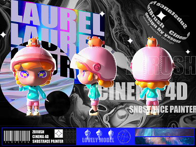 LAUREL 3d animation branding c4d clean design illustration illustrator logo