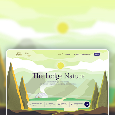 The Lodge - Rent a cabin landing page design illustration illustration design landing page ui ui illustration user interface ux vector