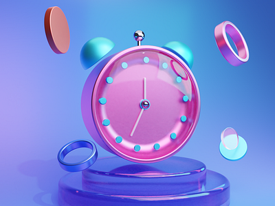 3D Alarm Icon 3d 3dicon alarm app applications blender branding design illustration logo time typogaphy ui ux vector