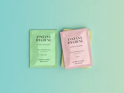 Instant Hygiene - On The Go Hand Sanitizer bacterial branding clean disinfectant graphic design hand sanitizer hygiene instant clean instant hand sanitizer instant hygiene label label design on the go clean on the go hand sanitizer packaging packaging design print stay safe virus