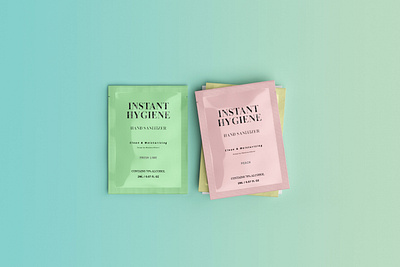 Instant Hygiene - On The Go Hand Sanitizer bacterial branding clean disinfectant graphic design hand sanitizer hygiene instant clean instant hand sanitizer instant hygiene label label design on the go clean on the go hand sanitizer packaging packaging design print stay safe virus