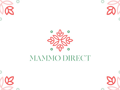 "Mammo Direct" Floral Line art Logo design botanical logo branding cosmetics design feminine line art logo feminine logo floral line art logo floral logo girlish logo illustration leaf logo line art logo line work logo logo design minimalist logo natural logo new logo one line art