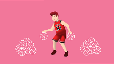 Hello dribbble! dribbble figma graphic design hanamichi illustration sakuragi sakuragi hanamichi slam dunk