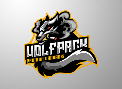 WOLFPACK PREMIUM CANNABIS 3d animal animation branding esports logo graphic design logo logo design logos mascot logo motion graphics sports logo ui wolf wolf logo