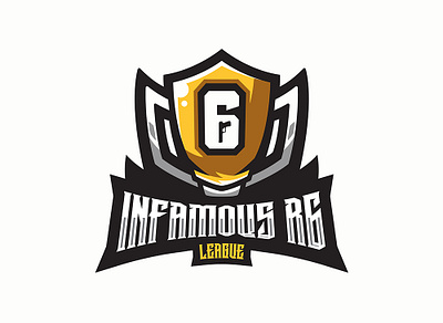 INFAMOUS R6 LEAGUE 3d animation branding esports logo graphic design logo logos mascot logo motion graphics pro league logo sports logo ui