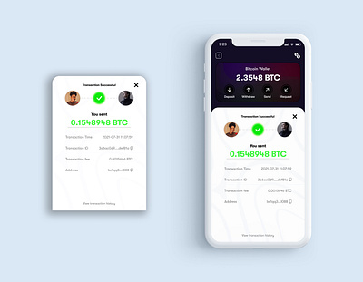 Successful Bitcoin Transaction modal bitcoin figma modal notification photoshop