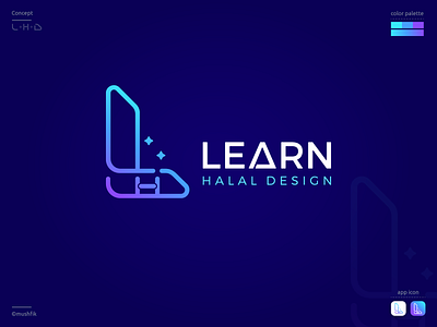 L Modern Logo mark Letter initial LHD app icon branding corporate logo design education flat gradient graphic design halal illustration l mark learn lhd logo minimal modern logo platform vector