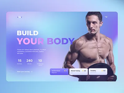 GYME - Workout Services Concept gradient gym landing page mesh gradient ui design workout