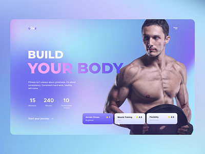 GYME - Workout Services Concept gradient gym landing page mesh gradient ui design workout