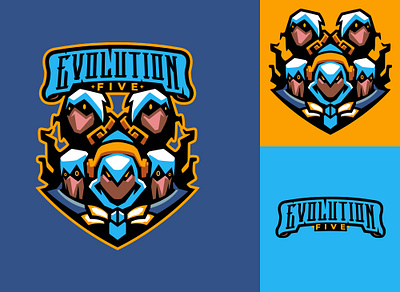 EVOLUTION FIVE 3d animation branding esports logo graphic design logo logos mascot logo motion graphics sports logo ui