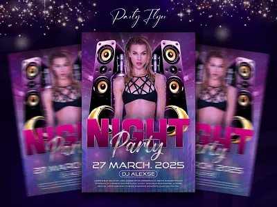 Night Club Party Flyer birthday flyer club design dj flyer facebook post flyer friday flyer music flyer night party party flyer sexy flyer social media banner social media post social media stories