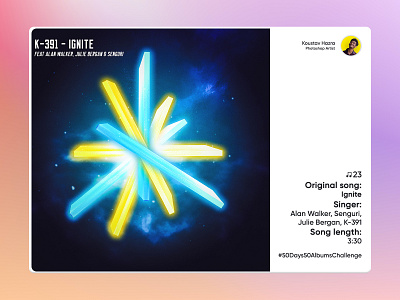 Ignite song - K-391, Alan Walker,Julie Bergan, Senguri | #23 alan walker album art album artwork album cover art album cover design branding design digital art digital image edm graphic design permission less projects photo manipulation photoshop recreation song album recreation