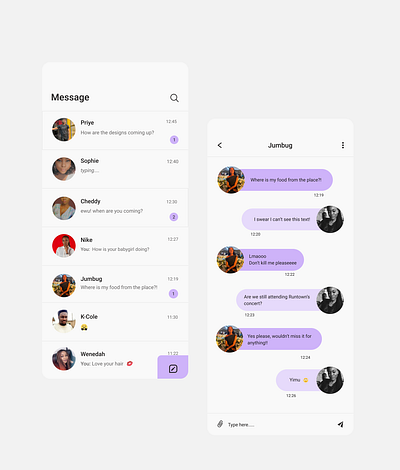Messenger App app design messenger app ui