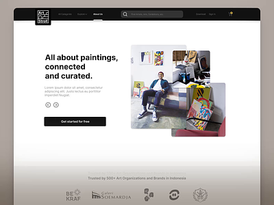 Art Stroll - marketplace and virtual art gallery about us art gallery daily ui daily ux landing page marketplace minimalism ui ui animation ui design ui interaction uiux ux ux design web design website website design