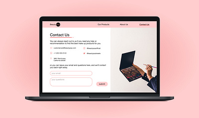 Contact Us Page beauty website contact us contact us form contact us page daily ui 028 daily ui challenge dailyui dailyuichallenge design illustration interface interface design ui design user experience user interface ux design web design website design