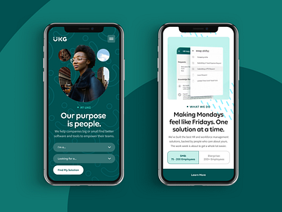 UKG Mobile Pages clean design digital flat green hr human resources minimal mobile pattern simple texture ui web website