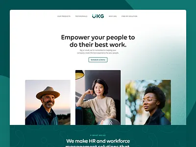 UKG Hero clean digital flat gradient green homepage hr human resources landing page minimal pattern simple texture ui web website
