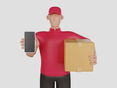 Delivery Courier 3d illustrations 3d model box courier deliver delivery express fast package sale shipment shipping