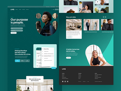 UKG Homepage clean design digital flat green homepage hr landing page minimal pattern simple ui web website
