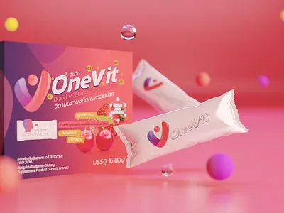 OneVit Multivitamin - Branding & Packaging Design angkritth branding cherry coperate identity graphic design icon logo package design packaging strawberry vector vitamin