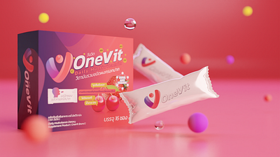 OneVit Multivitamin - Branding & Packaging Design angkritth branding cherry coperate identity graphic design icon logo package design packaging strawberry vector vitamin