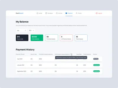 My balance balance dashboard design minimal payment payment history ui ux web