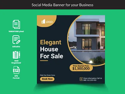 Social Media Banner For Your Business. abstract banner branding design eps graphic design illustration pro social thumbnail twitterpost typography vector