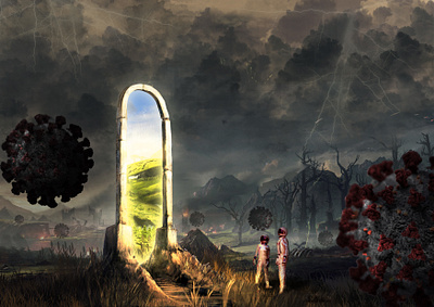 COVID GATE adobe design editing fantasy manipulation photo manipulation photoshop portal