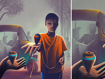 Spinning Tops #3 bangalore everyday game india ipadpro play procreate series spinning tops streets tops