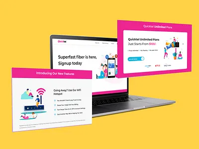 Quicktel Broadband Website Design_Mockup 3d branding dailyui design illustration landingpagedesign ui ux website