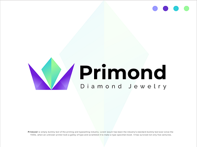 Primond Modern Logo Design || Diamond Concept || abstract app logo branding branding and identity creative logo diamond diamond logo gold graphic design graphicdesign huge jewelry logo market modern logo new logo prime primond respect ui