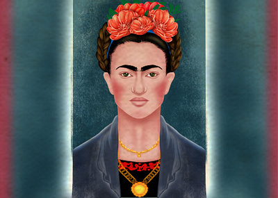 Frida Kahlo de Rivera 3d art design drawing students fashion flower frida girl illustration kahlo procreate