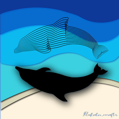 Dolphins animation artgallery artwork beautiful design digitalart digitalsketch framedesigns graphic design illustration illustrator pets photoframes sketchbook