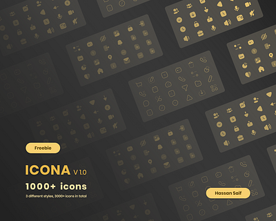 ICONA v1.0 design free freebie icon icona icons ui