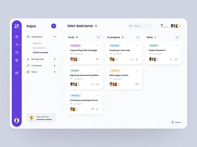Neeva - Tasks Board concept redesign calendar app clean dashboard interface design message product design saas app schedule task task list task manager tasks teamwork to do app to do list ui ux web application web design