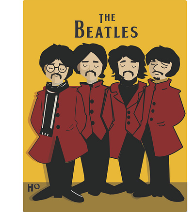 The beatles design flat illustration