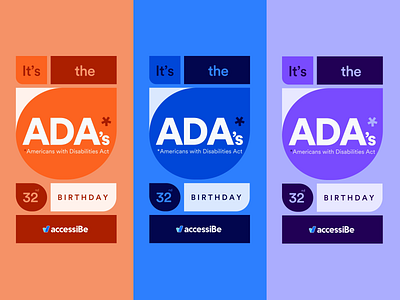 ADA's 32 Birthday Posts ada after effects animation brand branding colorful cut on motion design disabilities disability graphic graphic design grid instagram motion motion graphics reel reels typography vector