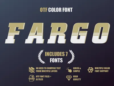 Fargo — Bold & Creative OTF Color Font 3d font amazing font beauty fonts branding color fonts colorful fonts cool font custom fonts decorative sans serif display fonts elegant font font bold font premium fontself headline font minimal otf font popoular serif typedesign