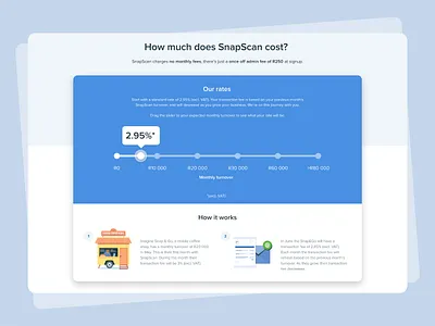SnapScan Dynamic Rates - Website app clean design dynamic minimal pricing rates slider snapscan ui ux vector web design