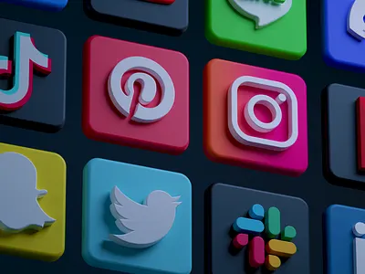Social Media icon 3D 3d branding cinema 4d community manager design discord facebook graphic icon illustration line logo media motion graphics netflix slack snapchat social tiktok ui