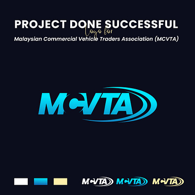 Negative Space Logo design for Malaysian Comercial Vehicle Trade design font lettering logo mcvta negative space text typography vector