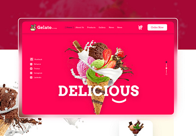 ice cream landing page landing website