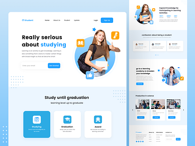 Landing Page studying book design landing page student ui ux