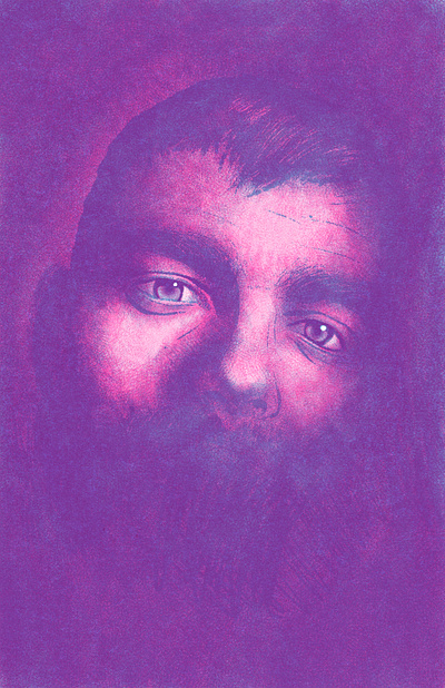 Riso Test #3 drawing duotone illustration portrait print riso risograph